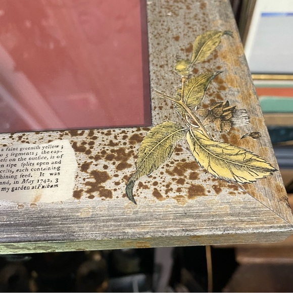 Antique Silver Butterfly botanical appliqué picture frame dark academia cottage - Picture 4 of 7